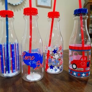 Americana old-fashioned soda pop bottles